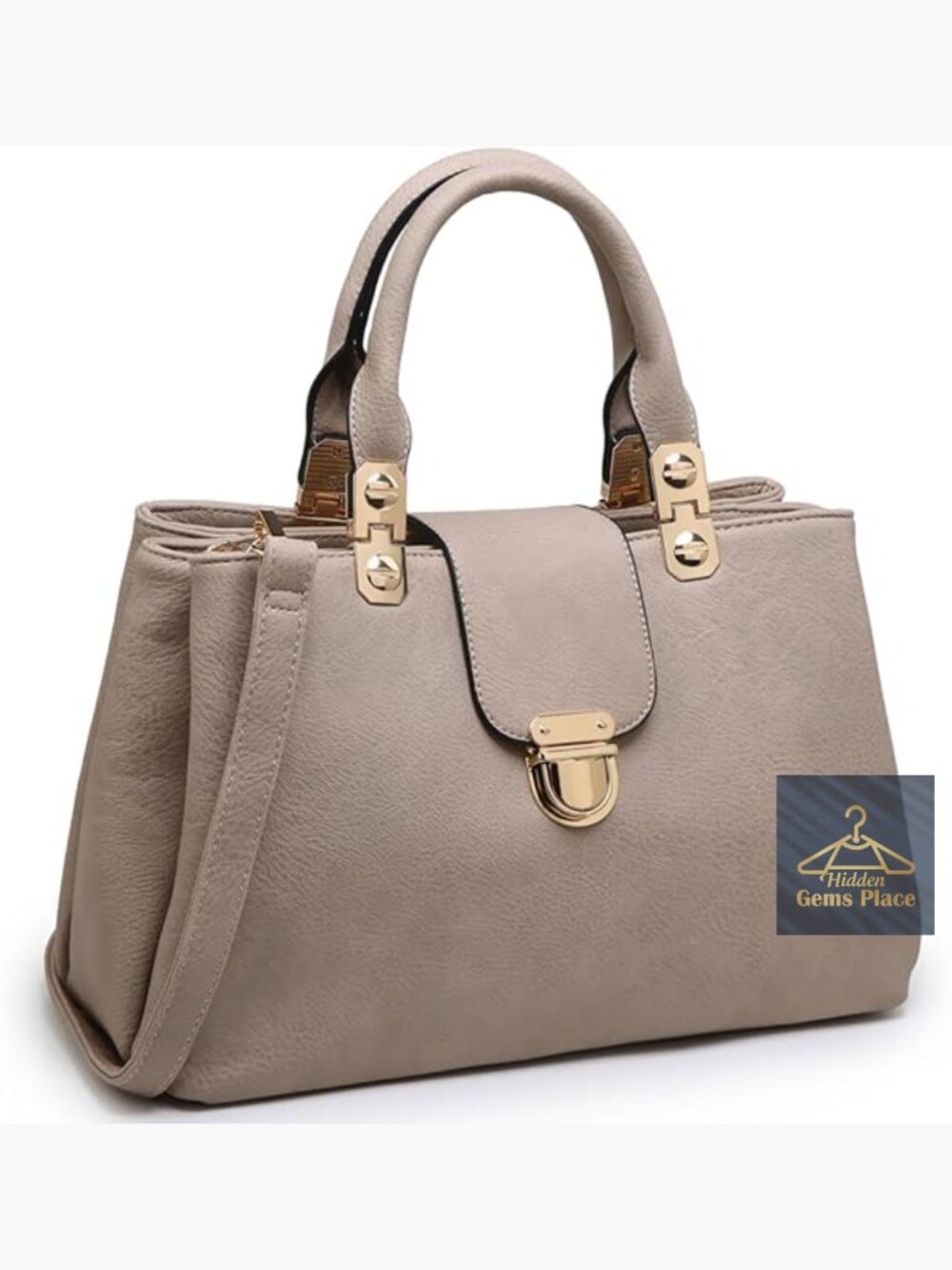 Medium Satchel Handbag Top Handle Purse Vegan Leather Shoulder Bag